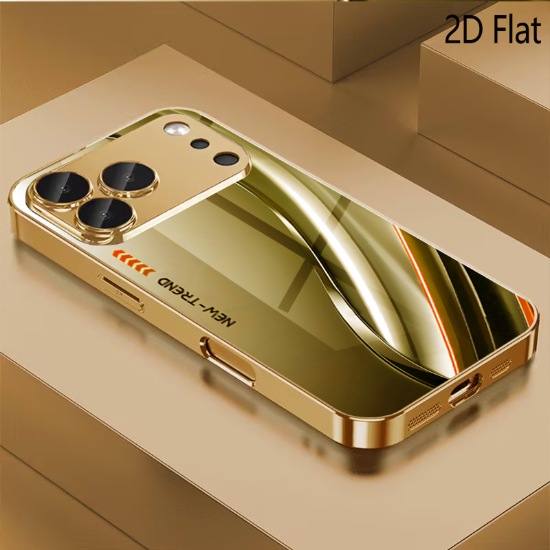 Phone Cases That Cover The Camera - Золотистый узорчатый дизайн из закаленного стекла