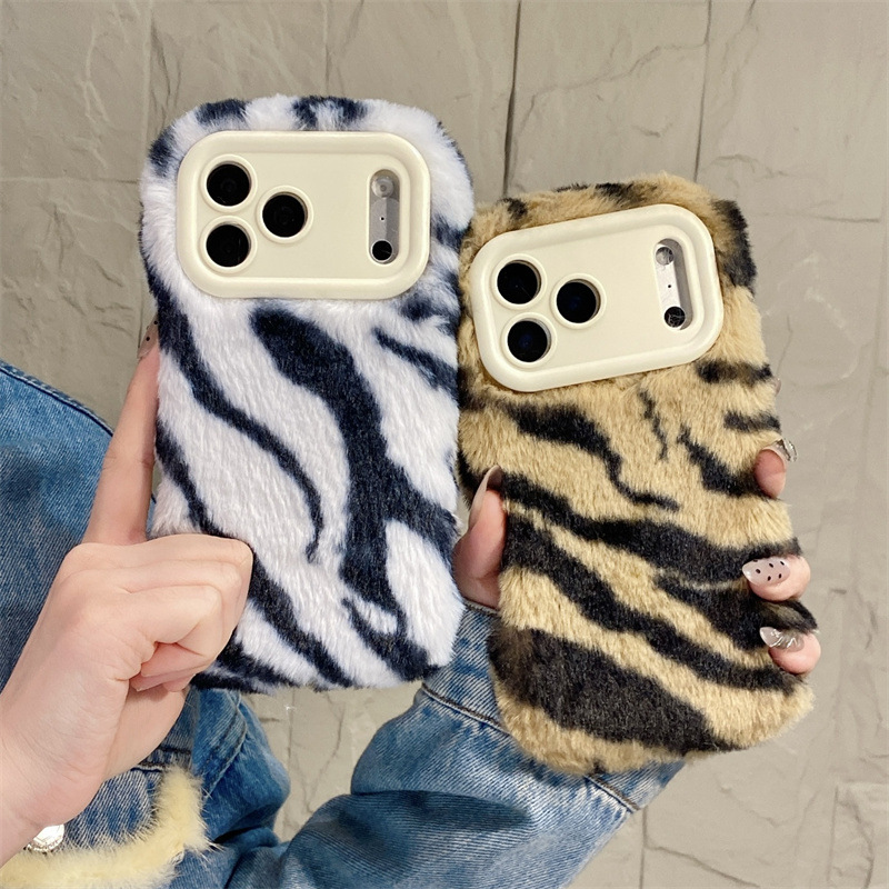 Phone Cases 13 - Роскошный плюшевый чехол с узором зебры