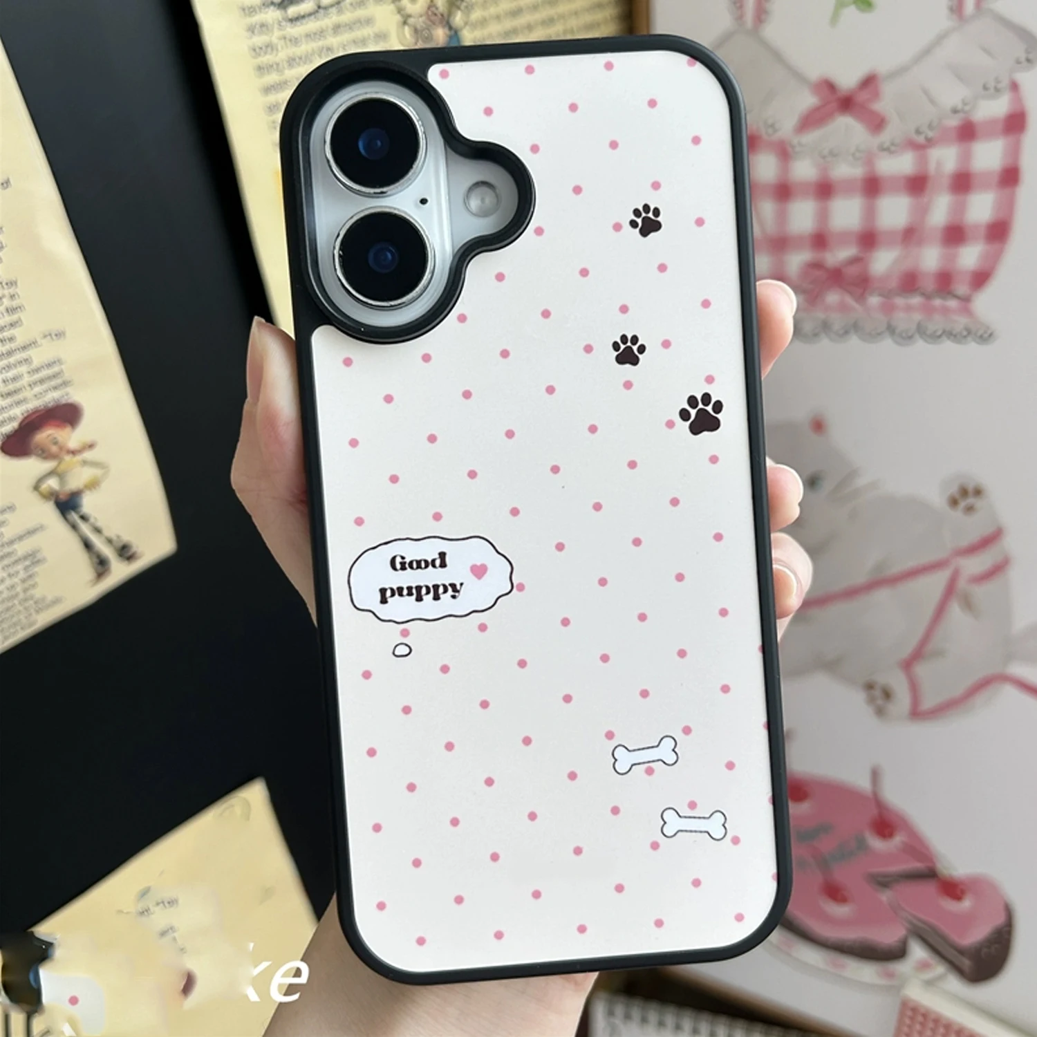 INS Pink Wave Point Good Puppy – обзор и цена Phone Cases Kawaii